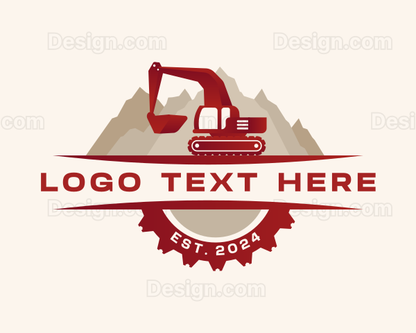 Excavator Industrial Construction Logo