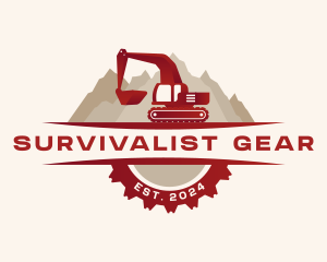 Excavator Industrial Construction logo design