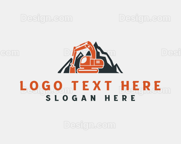 Mountain Excavator Mining Machinery Logo