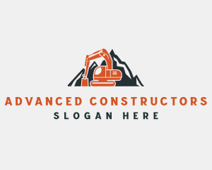 Mountain Excavator Mining Machinery  logo design