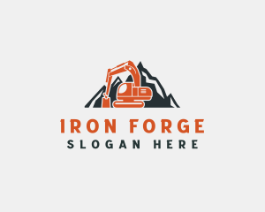 Mountain Excavator Mining Machinery  logo design