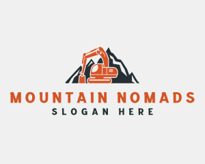 Mountain Excavator Mining Machinery  logo design