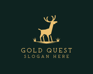 Gold Deer Antler logo design