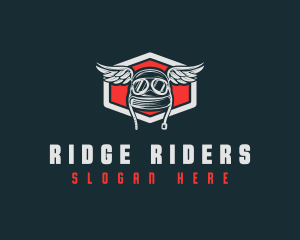 Motorcycle Helmet Wings logo design