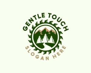 Lumber Tree Sawmill Logo