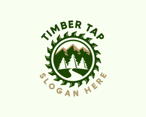 Lumber Tree Sawmill logo design