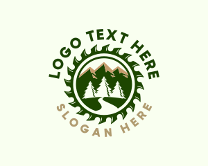 Tree - Lumber Tree Sawmill logo design