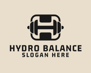 Gym Dumbbell Letter H logo design