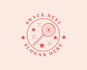 Lollipop Candy Sparkle logo design