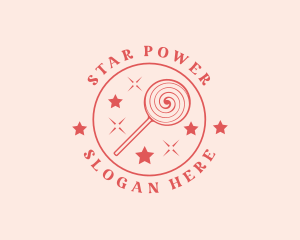 Lollipop Candy Sparkle logo design