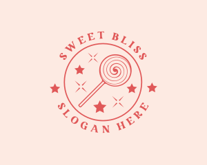 Lollipop Candy Sparkle logo design