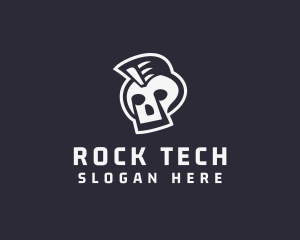 Music Rock Skull Band logo design