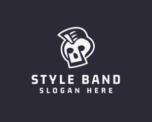 Music Rock Skull Band logo design