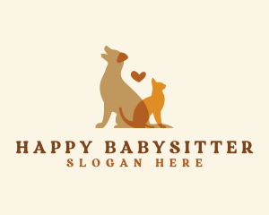 Pet Cat Dog Sitter logo design