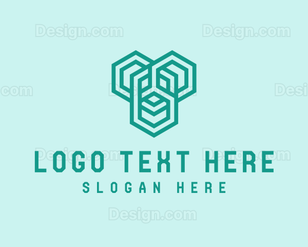 Geometric Link Hexagon Logo