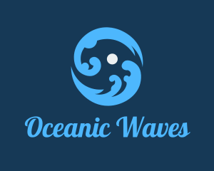 Round Ocean Waves logo design