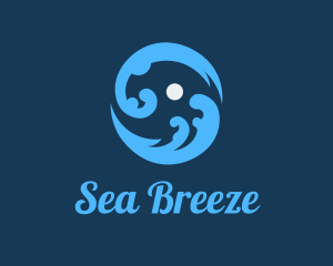 Round Ocean Waves logo design