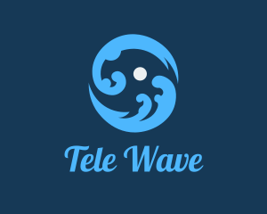 Round Ocean Waves logo design