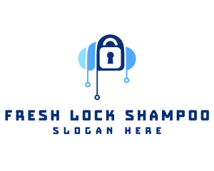 Cloud Circuit Lock logo design