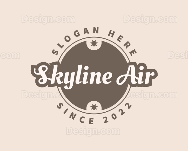 Retro Cursive Business Badge Logo