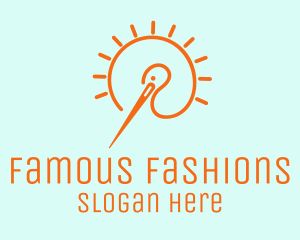 Fashion Needle Bird logo design