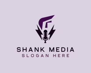 Flash Mic Media Podcaster logo design