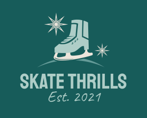 Christmas Ice Skating Shoe logo design