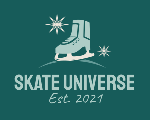 Christmas Ice Skating Shoe logo design