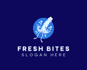 Fresh Ocean Squid logo design