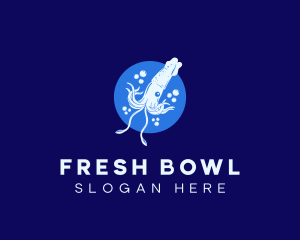 Fresh Ocean Squid logo design