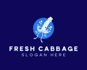 Fresh Ocean Squid logo design