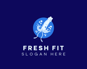 Fresh Ocean Squid logo design