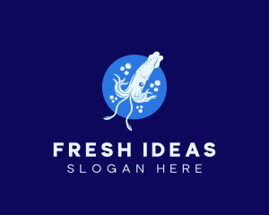 Fresh Ocean Squid logo design