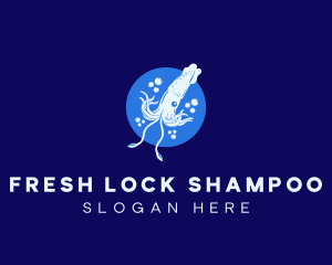 Fresh Ocean Squid logo design