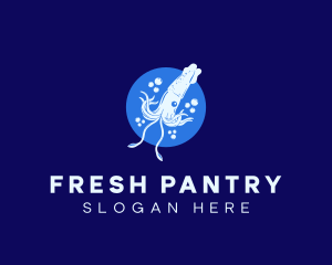 Fresh Ocean Squid logo design