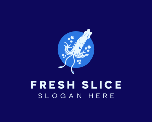 Fresh Ocean Squid logo design