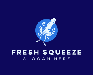 Fresh Ocean Squid logo design