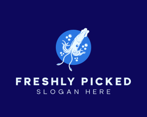 Fresh Ocean Squid logo design