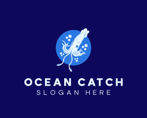 Fresh Ocean Squid logo design