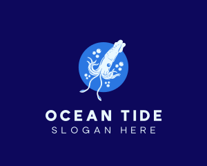 Fresh Ocean Squid logo design