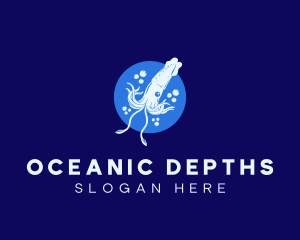 Fresh Ocean Squid logo design