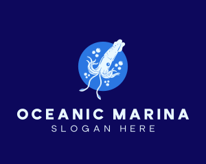 Fresh Ocean Squid logo design