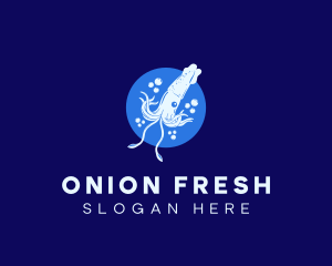 Fresh Ocean Squid logo design