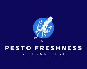 Fresh Ocean Squid logo design