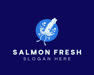 Fresh Ocean Squid logo design