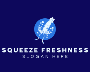 Fresh Ocean Squid logo design