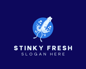 Fresh Ocean Squid logo design