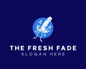 Fresh Ocean Squid logo design