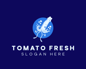 Fresh Ocean Squid logo design