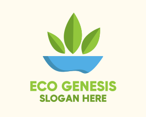 Green Leaves Water logo design